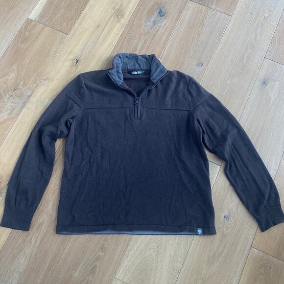 Men's The North Face Wool Blend Quarter Zip Sweater Large - Picture 1 of 6